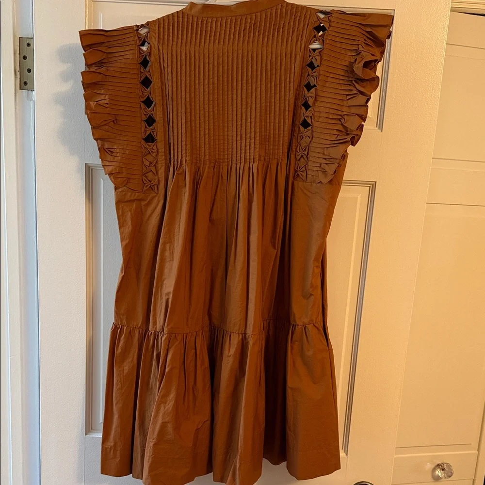 Sea Rust Brown Eyelet Tiered Mini Dress - Picture 5 of 5